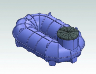 Резервуар О-образный "Подземный" объемом 2000л с крышкой 590мм (код U2000_К590®) в Олёкминске
